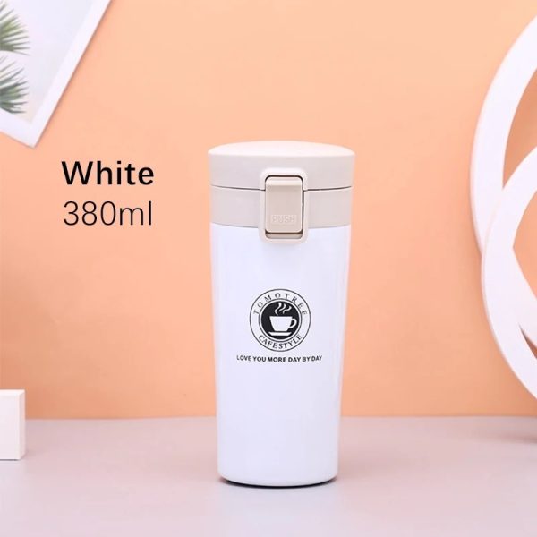 Hot & Cold Stainless Steel Vacuum Flask 380ml – Double Wall Insulated Water Bottle, Leakproof Coffee & Tea Thermos Travel Mug