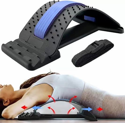 Magic Back Support Back Stretching Device ,Back Massager for Bed & Chair & Car, Multi-Level Lumbar Support Stretcher Spinal, Lower and Upper Muscle Pain Relief