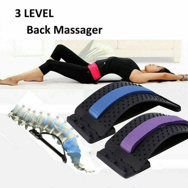 Magic Back Support Back Stretching Device ,Back Massager for Bed & Chair & Car, Multi-Level Lumbar Support Stretcher Spinal, Lower and Upper Muscle Pain Relief