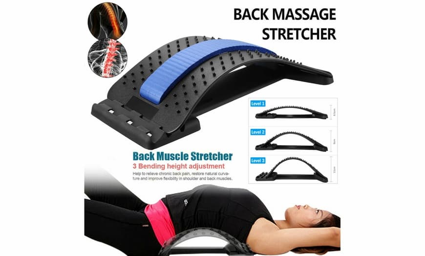 Magic Back Support Back Stretching Device ,Back Massager for Bed & Chair & Car, Multi-Level Lumbar Support Stretcher Spinal, Lower and Upper Muscle Pain Relief