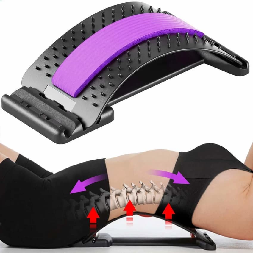 Magic Back Support Back Stretching Device ,Back Massager for Bed & Chair & Car, Multi-Level Lumbar Support Stretcher Spinal, Lower and Upper Muscle Pain Relief