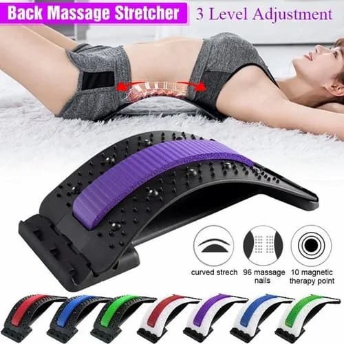 Magic Back Support Back Stretching Device ,Back Massager for Bed & Chair & Car, Multi-Level Lumbar Support Stretcher Spinal, Lower and Upper Muscle Pain Relief