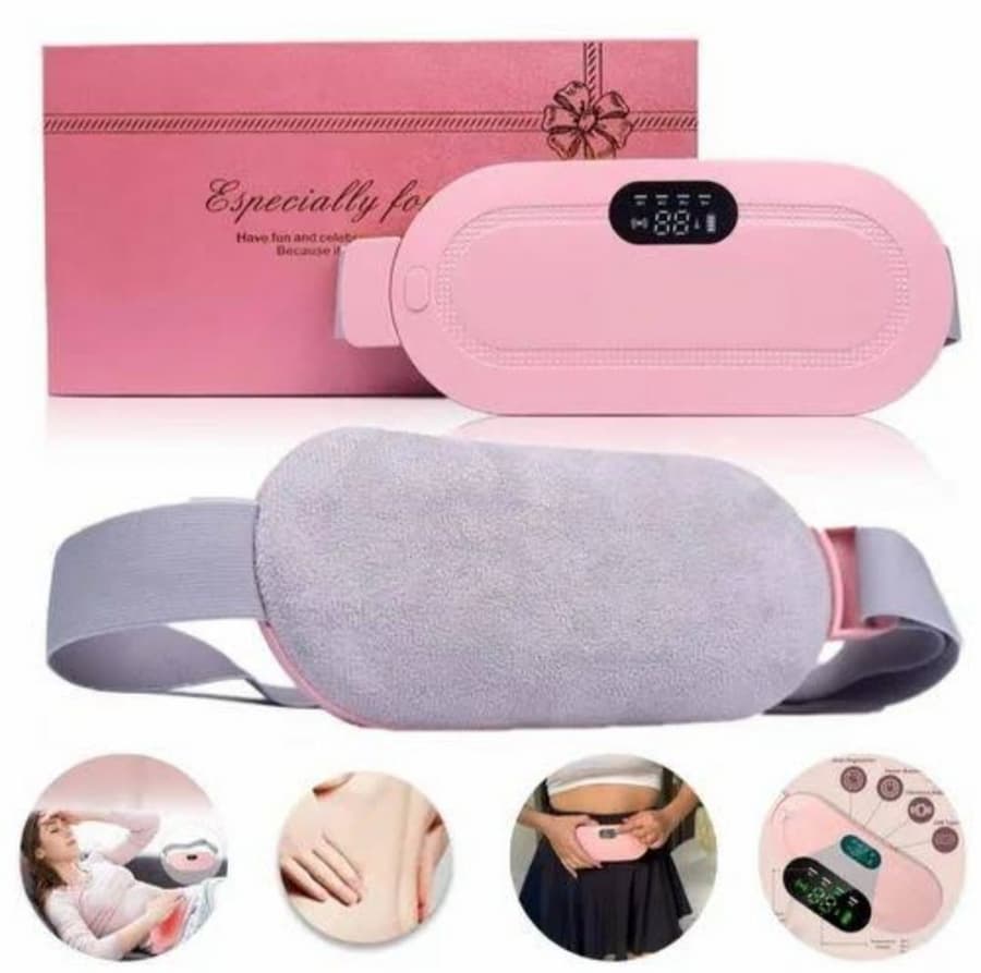 Period Pain Cramp Relief Belt -Portable Menstrual Heating Pad, Heated Belly Belt for Menstrual Cramp Relief with 3 Heat Levels and 4 Modes, Electric Belt Massage for Women and Girls